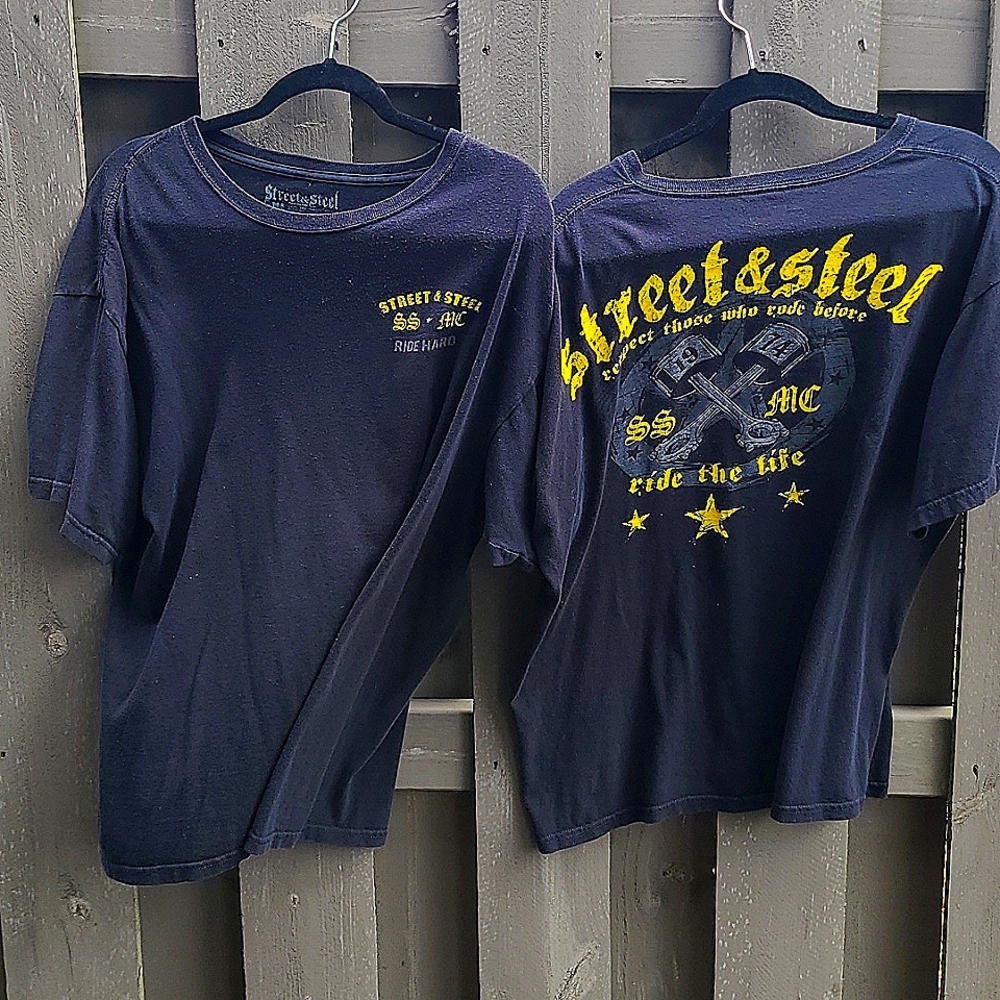 2 street  & Steel motorcycle tees . XL mens.